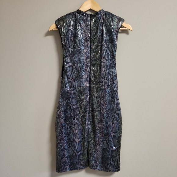 ASOS Sequin Multicolor Print Sleeveless Party Dress Size 8 - Picture 6 of 10